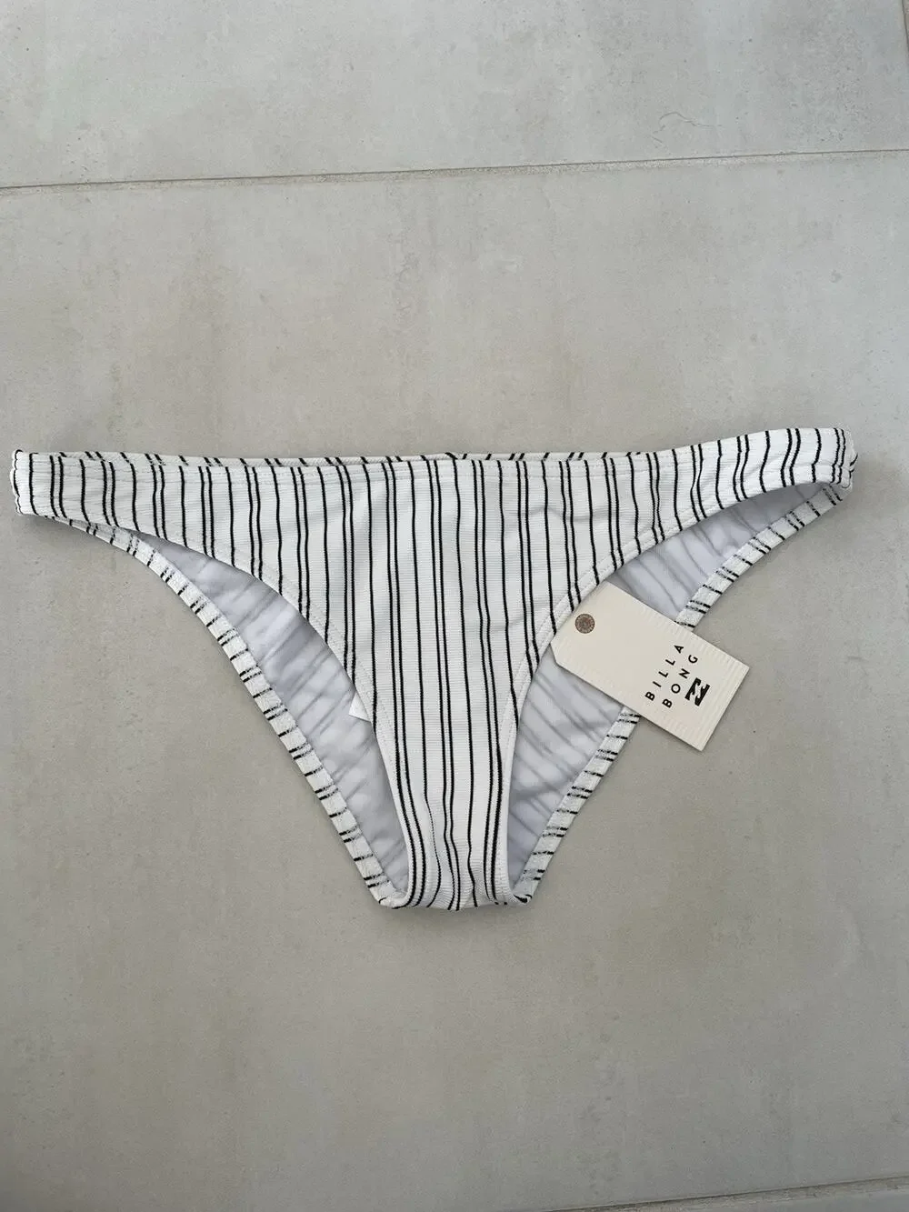 Billabong Swim Bikini Bottom Striped Easy on Me Tropic Black